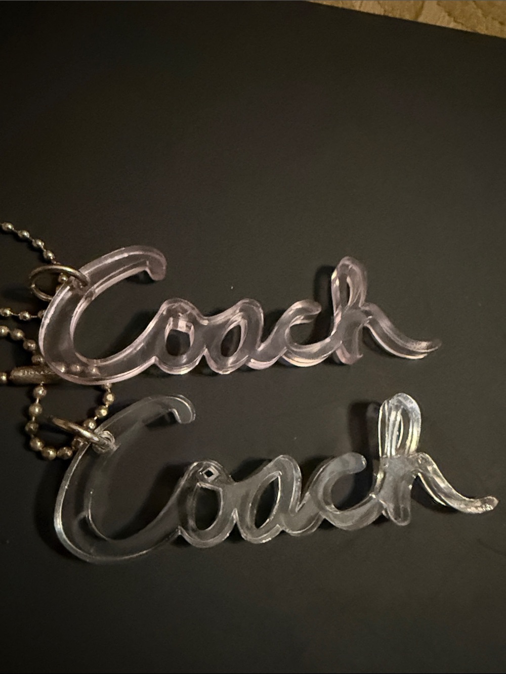 COACH Clear Acrylic Hang Tag Bag Charm preloved